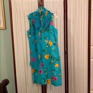 Dress and matching shear scarf